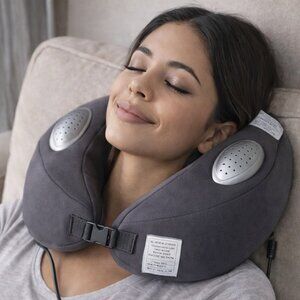 Brookstone Neck & Shoulder Massager with Remote – Heat & Sounds | Like New